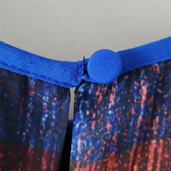 ANTHRO | HD in Paris Andaz maxi dress blue red sz 0 - Picture 4 of 7